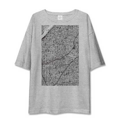 【大和田（大阪府）（大阪府）】地図柄ビッグシルエットTシャツ