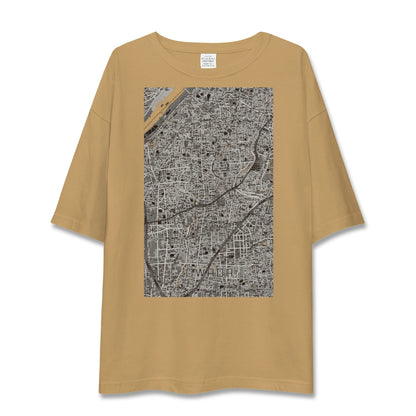 【大和田（大阪府）（大阪府）】地図柄ビッグシルエットTシャツ
