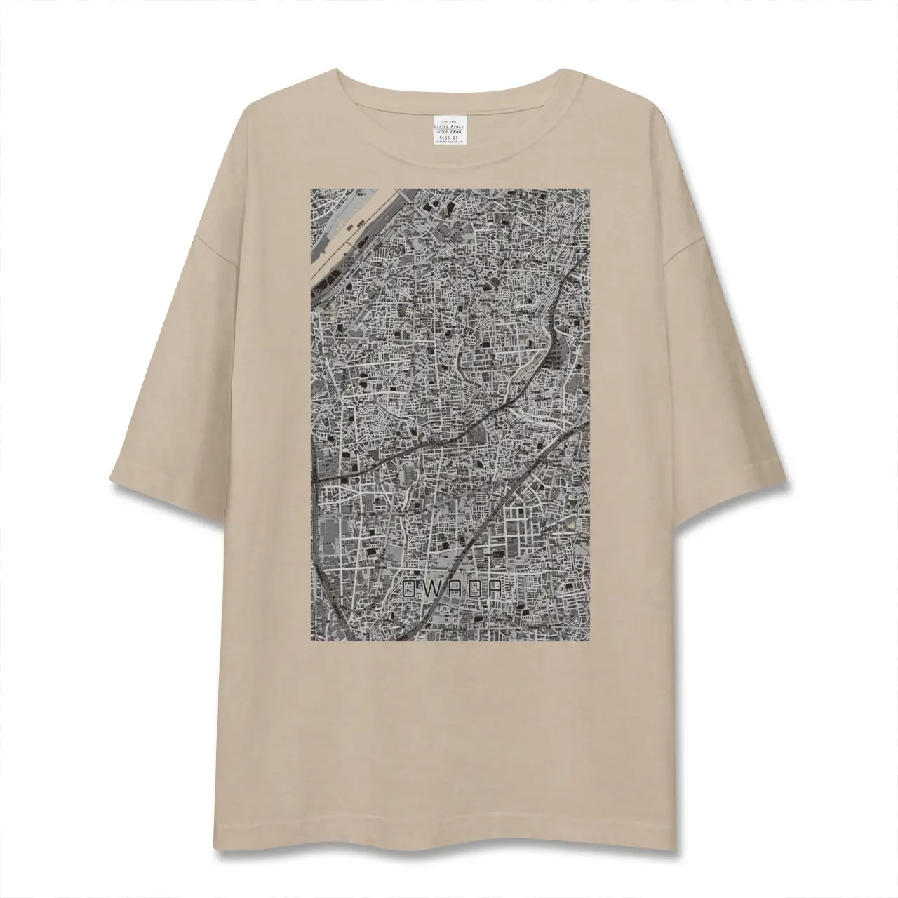 【大和田（大阪府）（大阪府）】地図柄ビッグシルエットTシャツ