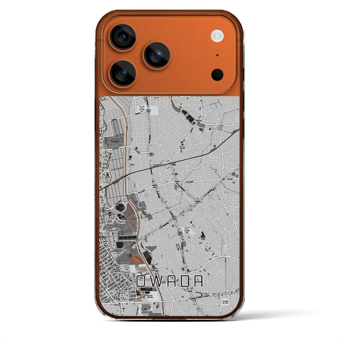【大和田（埼玉県）】地図柄iPhoneケース（クリアタイプ）モノトーン・iPhone 17 Pro Max 用