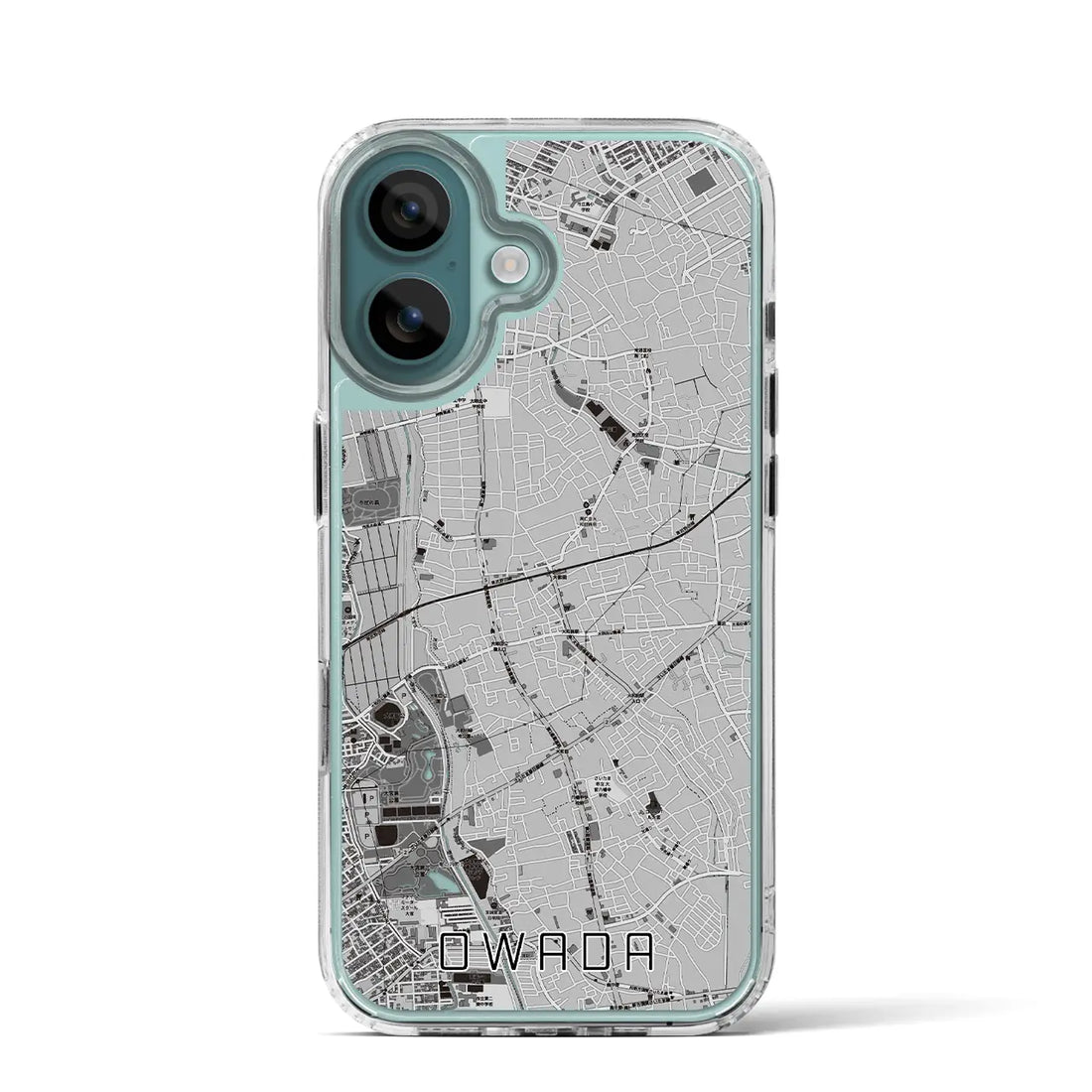 【大和田（埼玉県）】地図柄iPhoneケース（MagSafeタイプ）モノトーン・iPhone 16 Pro 用
