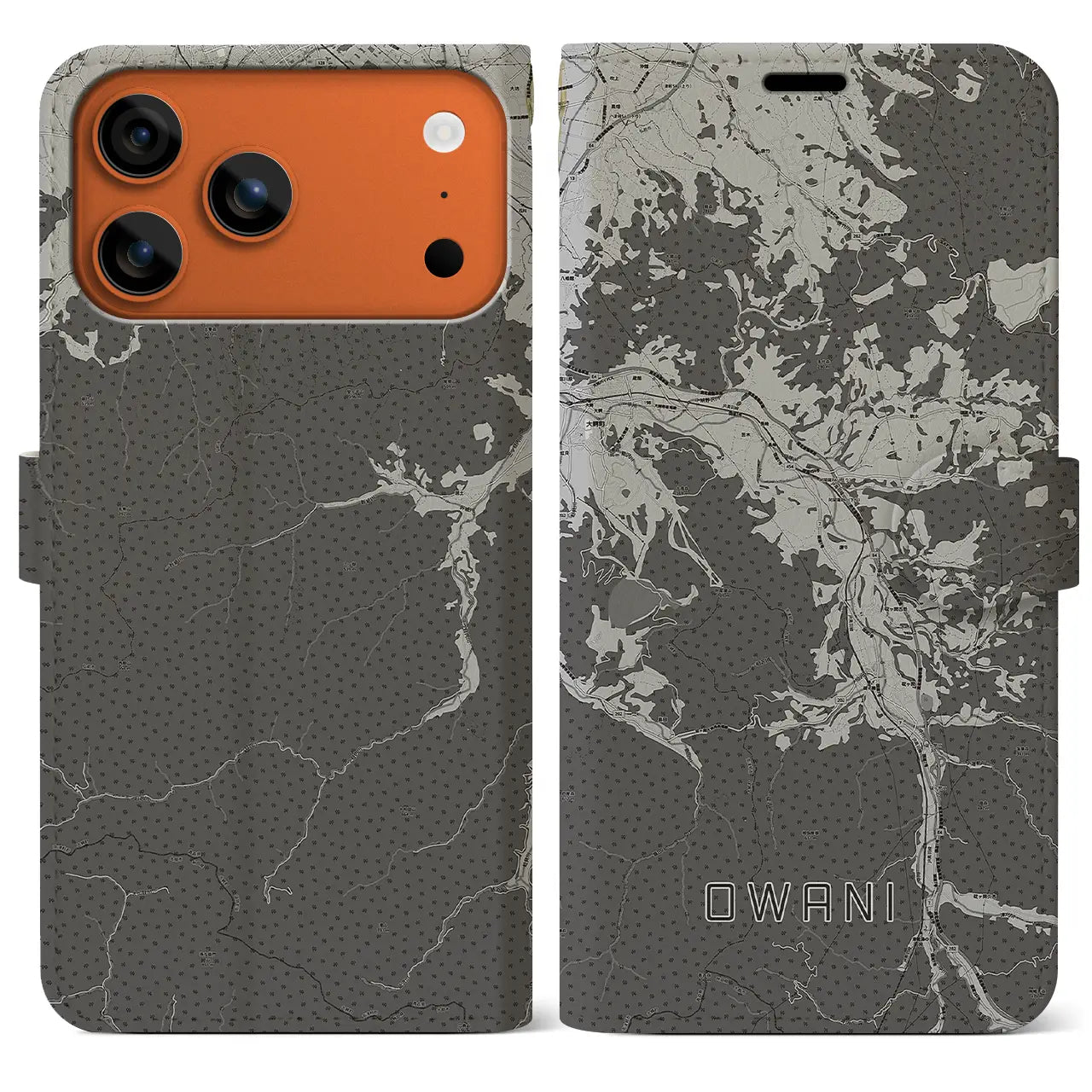 【大鰐（青森県）】地図柄iPhoneケース（手帳タイプ）