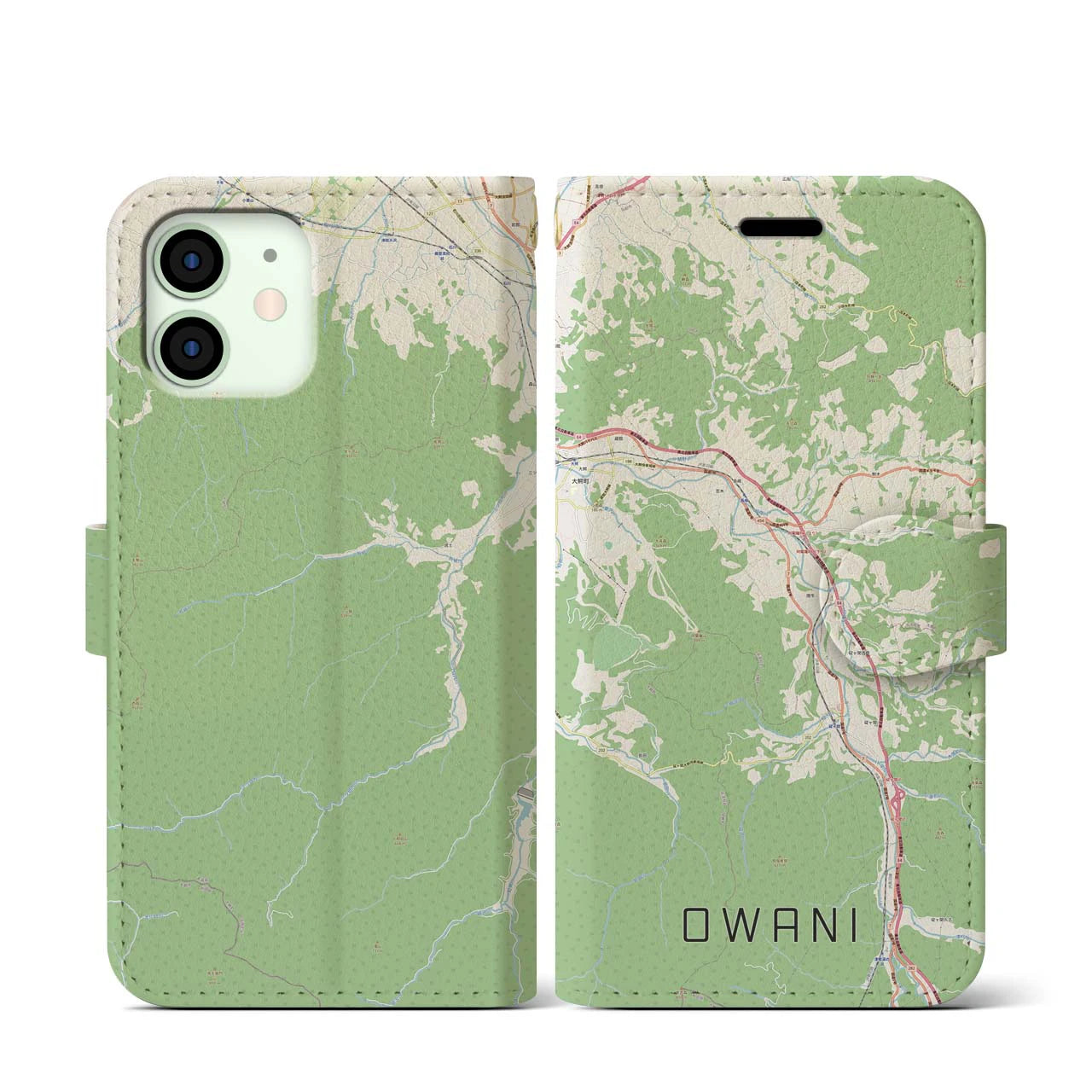 【大鰐（青森県）】地図柄iPhoneケース（手帳タイプ）