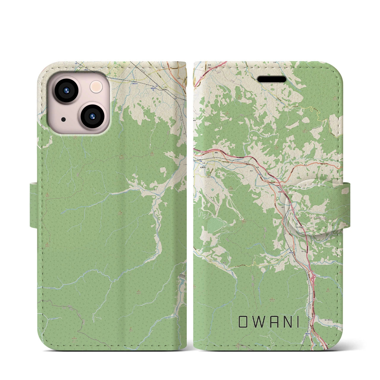 【大鰐（青森県）】地図柄iPhoneケース（手帳タイプ）