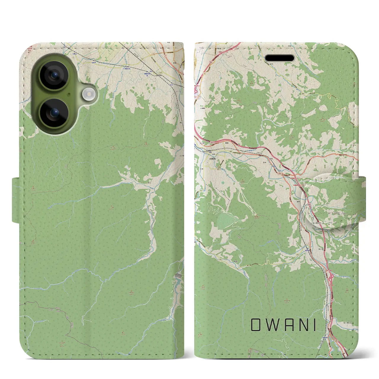 【大鰐（青森県）】地図柄iPhoneケース（手帳タイプ）