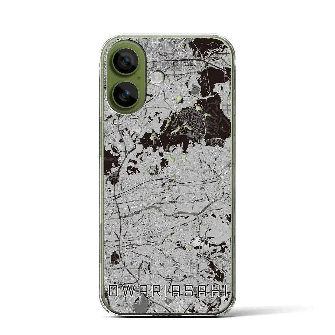 【尾張旭（愛知県）】地図柄iPhoneケース（クリアタイプ）モノトーン・iPhone 17 Pro Max 用