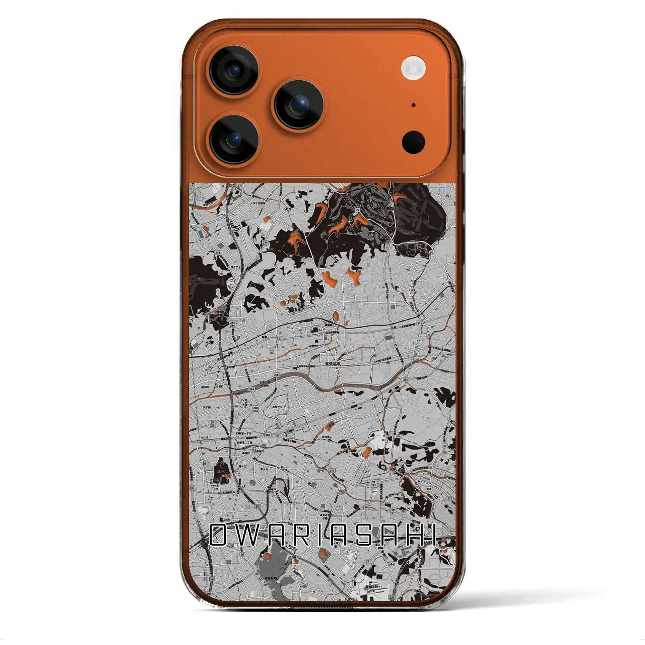 【尾張旭（愛知県）】地図柄iPhoneケース（クリアタイプ）モノトーン・iPhone 17 Pro Max 用