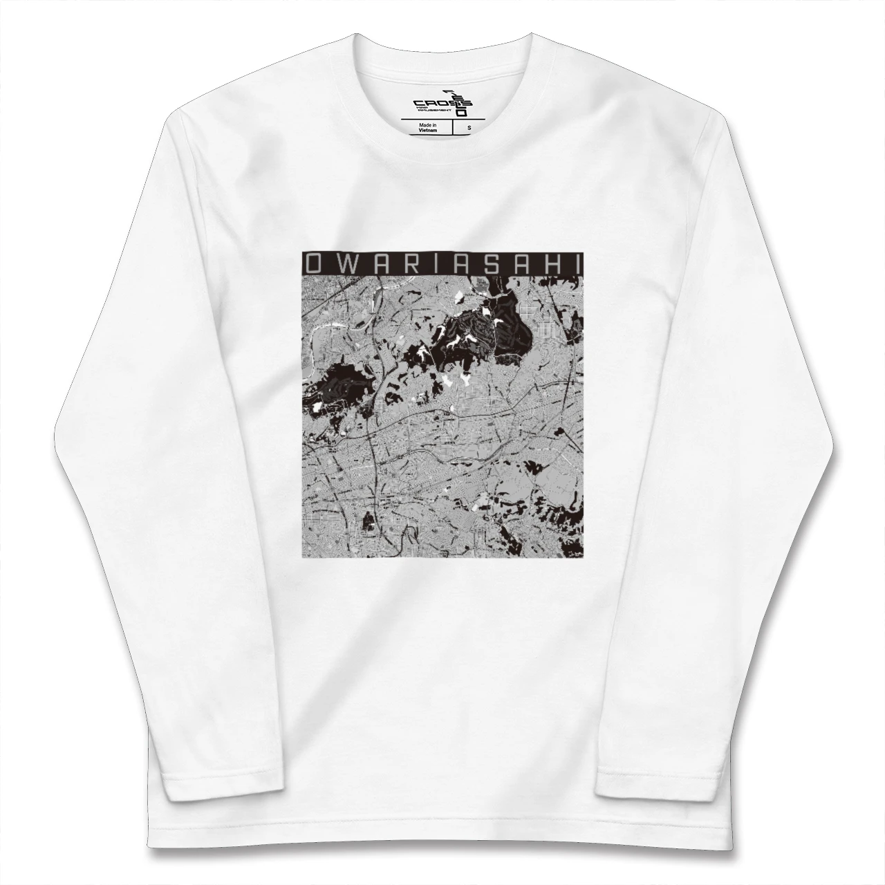 【尾張旭（愛知県）】地図柄ロングスリーブTシャツ