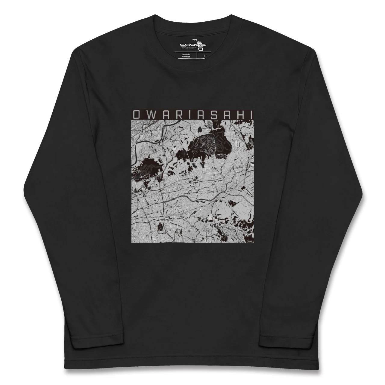 【尾張旭（愛知県）】地図柄ロングスリーブTシャツ