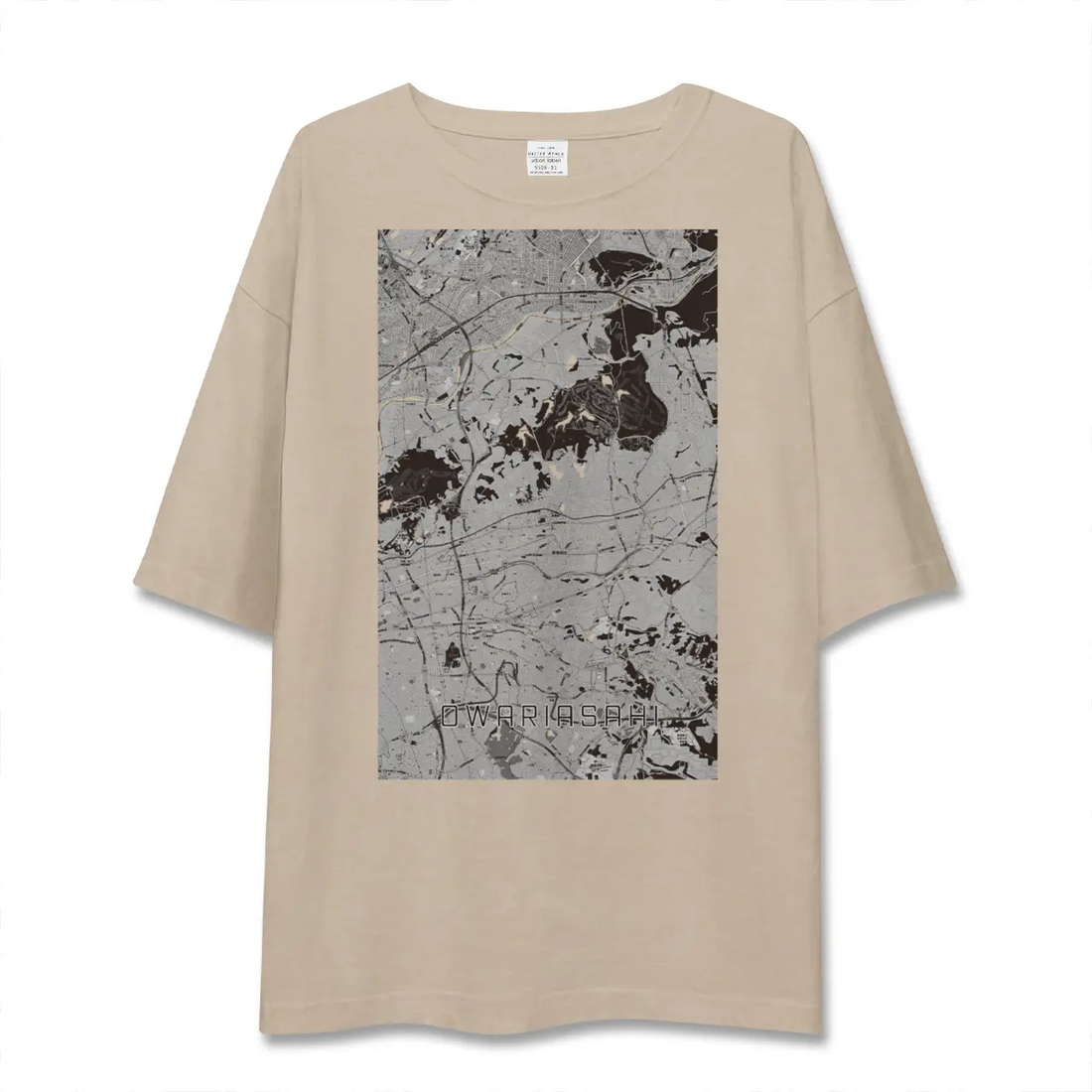 【尾張旭（愛知県）】地図柄ビッグシルエットTシャツ