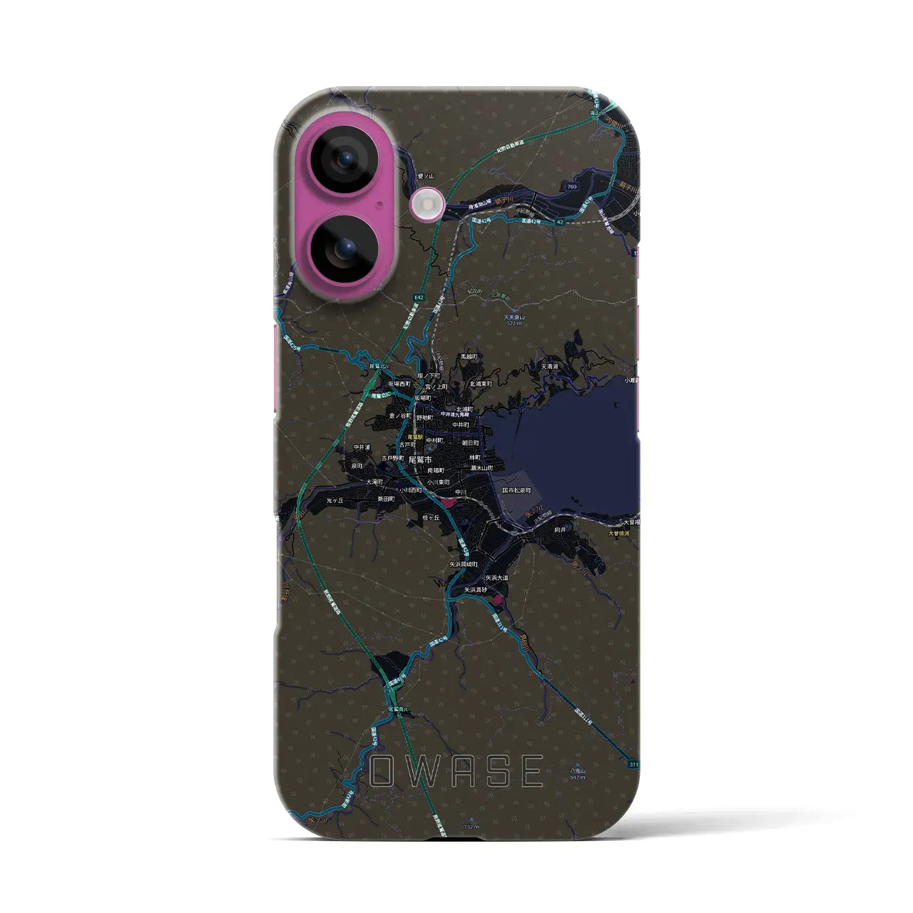 【尾鷲2（三重県）】地図柄iPhoneケース（バックカバータイプ）