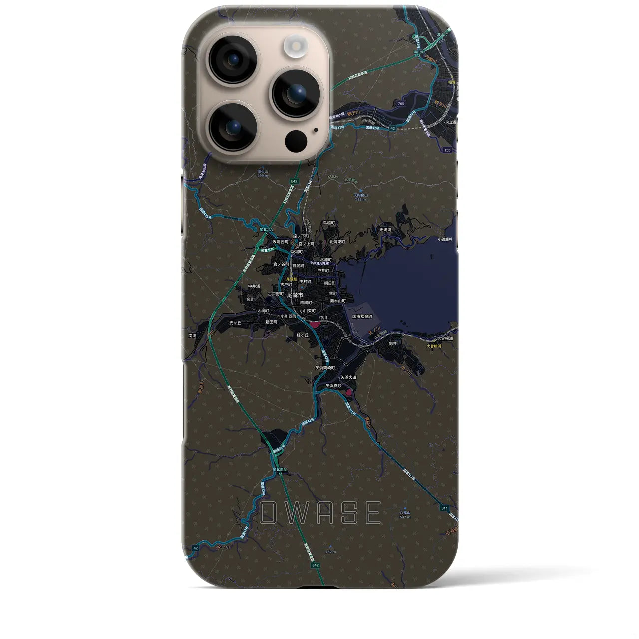 【尾鷲2（三重県）】地図柄iPhoneケース（バックカバータイプ）