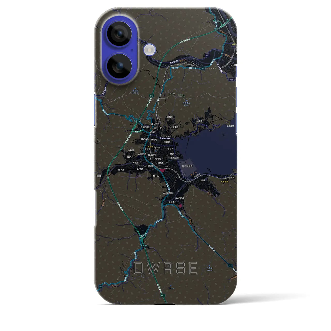 【尾鷲2（三重県）】地図柄iPhoneケース（バックカバータイプ）