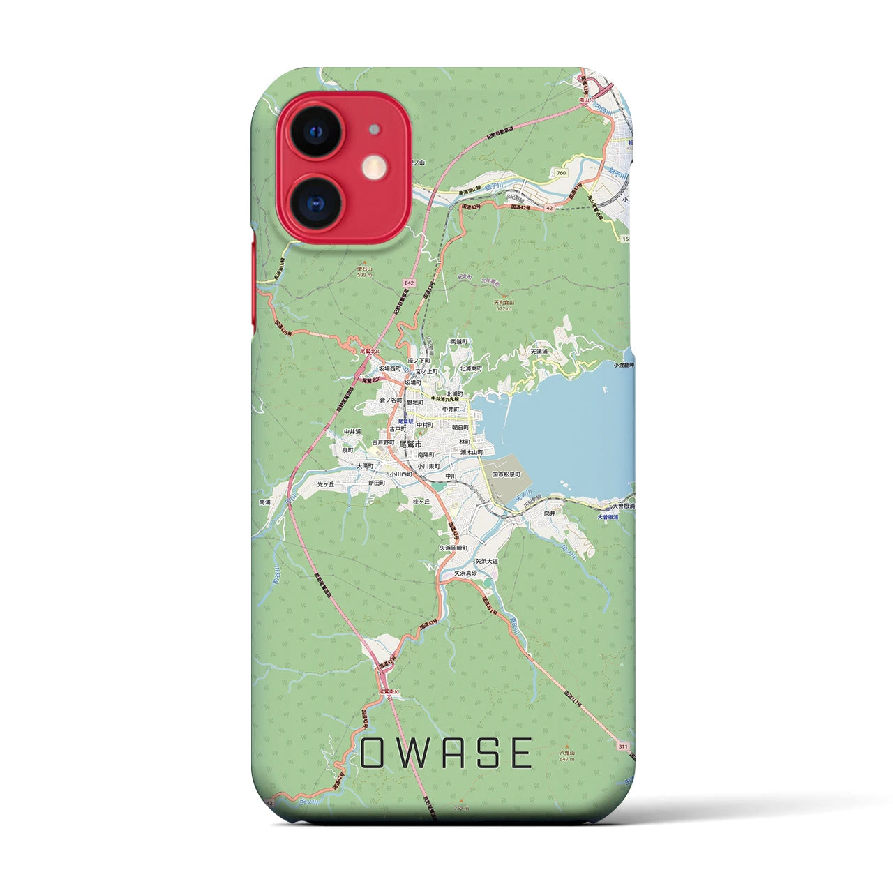 【尾鷲2（三重県）】地図柄iPhoneケース（バックカバータイプ）ナチュラル・iPhone 11 用