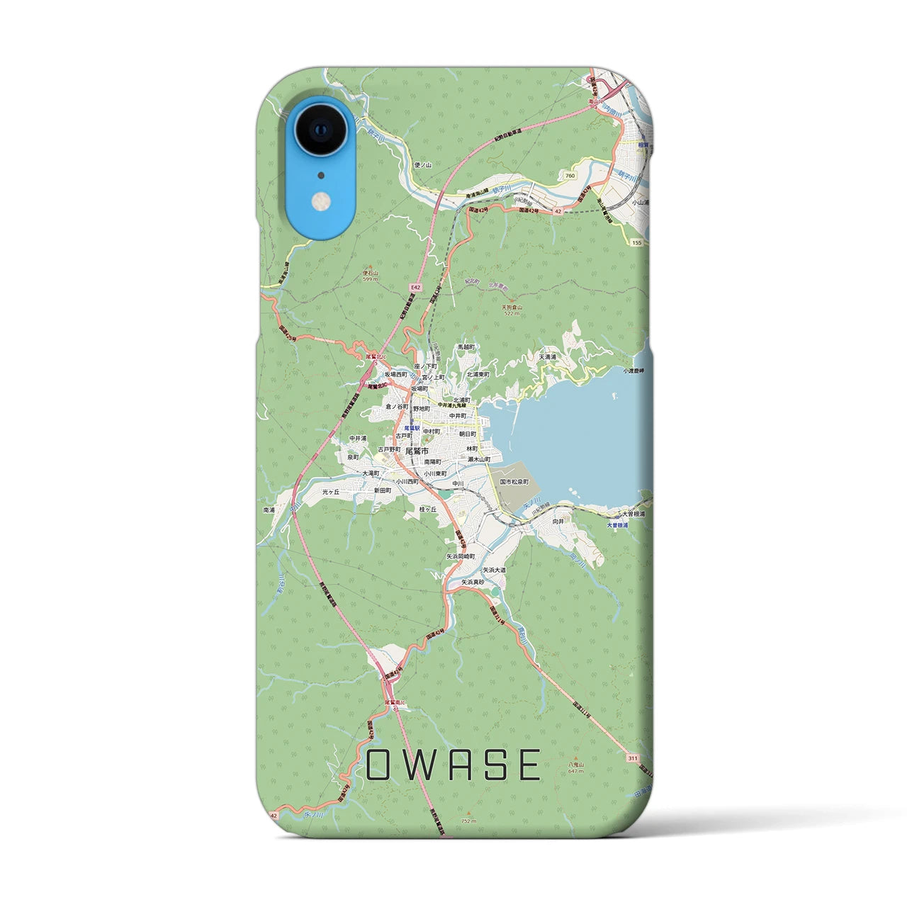 【尾鷲2（三重県）】地図柄iPhoneケース（バックカバータイプ）ナチュラル・iPhone XR 用