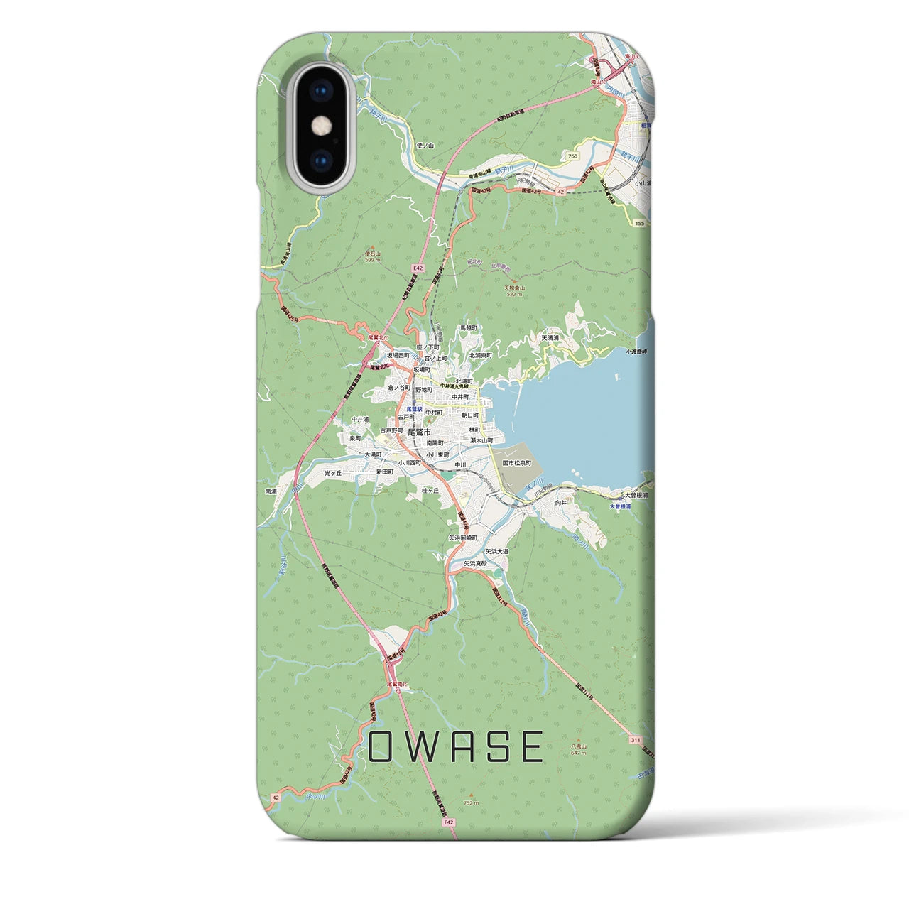 【尾鷲2（三重県）】地図柄iPhoneケース（バックカバータイプ）ナチュラル・iPhone XS Max 用