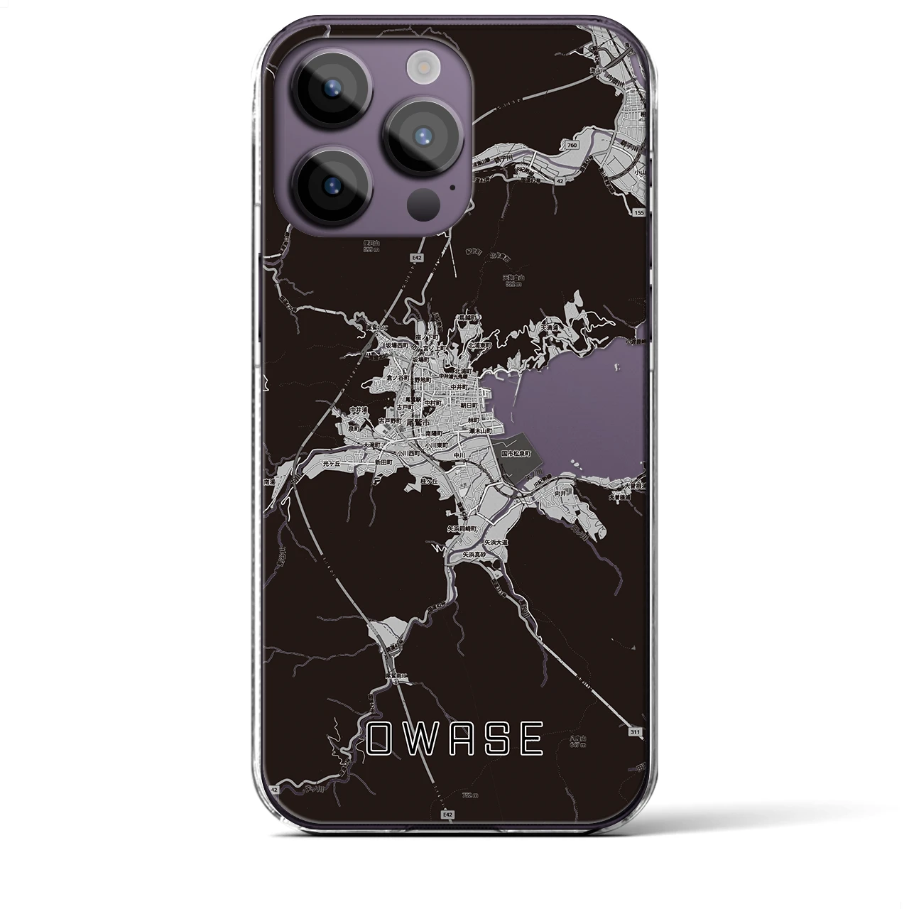 【尾鷲2（三重県）】地図柄iPhoneケース（クリアタイプ）