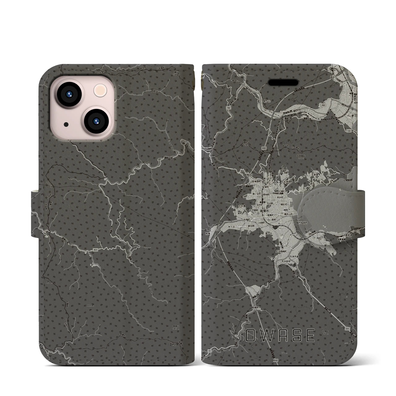 【尾鷲2（三重県）】地図柄iPhoneケース（手帳タイプ）