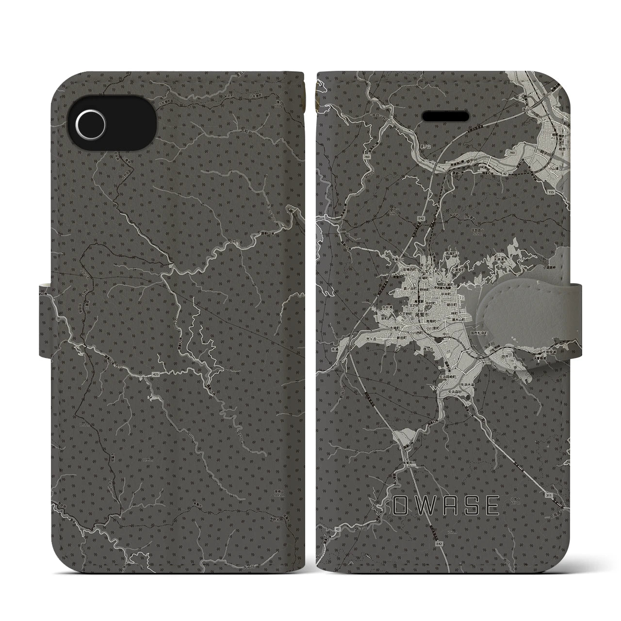 【尾鷲2（三重県）】地図柄iPhoneケース（手帳タイプ）