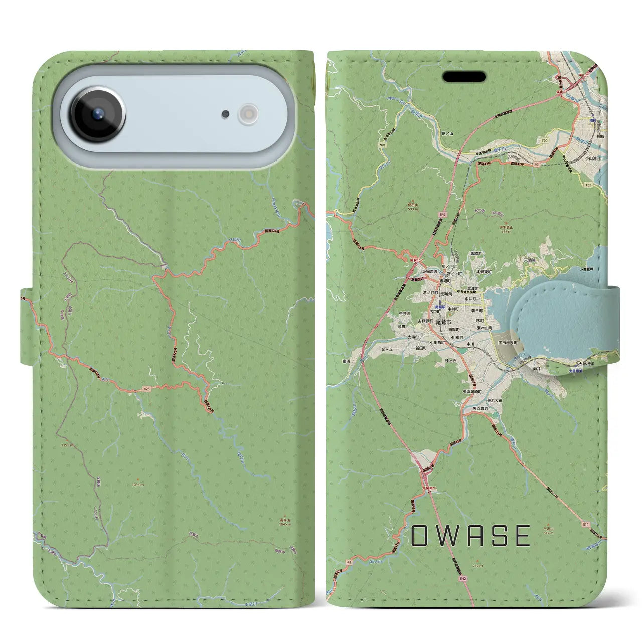 【尾鷲2（三重県）】地図柄iPhoneケース（手帳タイプ）