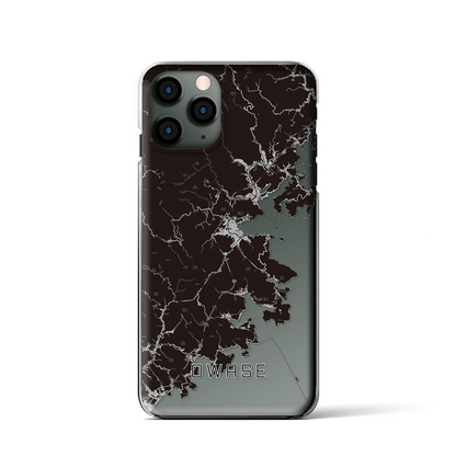 【尾鷲（三重県）】地図柄iPhoneケース（クリアタイプ）モノトーン・iPhone 11 Pro 用