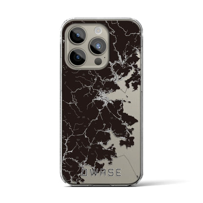 【尾鷲（三重県）】地図柄iPhoneケース（クリアタイプ）モノトーン・iPhone 15 Pro 用