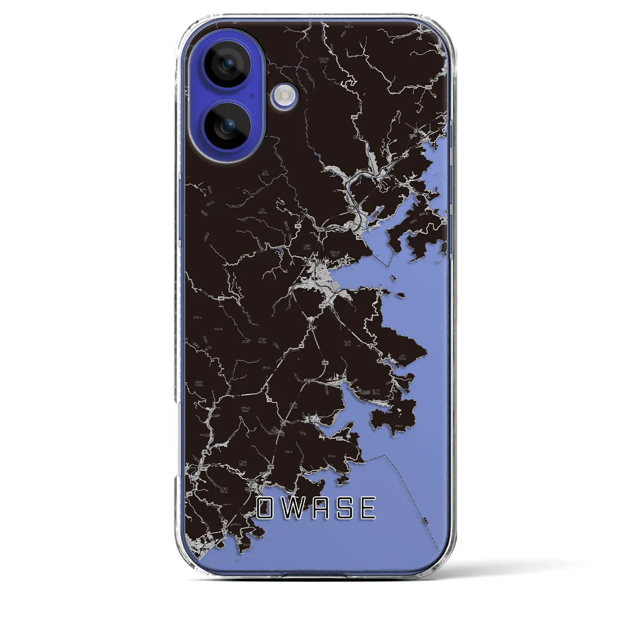 【尾鷲（三重県）】地図柄iPhoneケース（クリアタイプ）モノトーン・iPhone 16 Pro Max 用