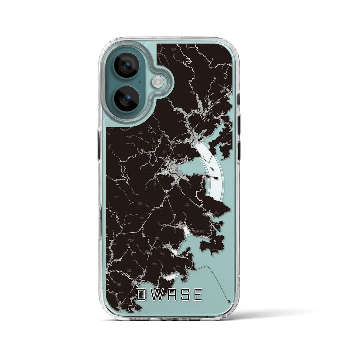 【尾鷲(三重県)】地図柄iPhoneケース(MagSafeタイプ)モノトーン・iPhone 16 Pro 用