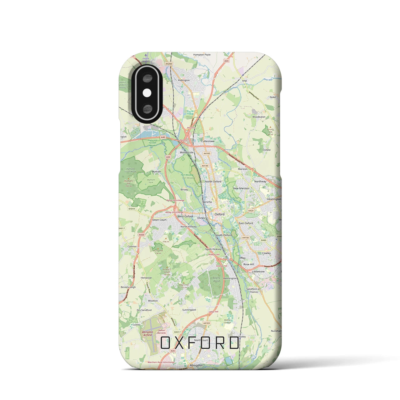 【オックスフォード（イギリス）】地図柄iPhoneケース（バックカバータイプ）ナチュラル・iPhone XS / X 用