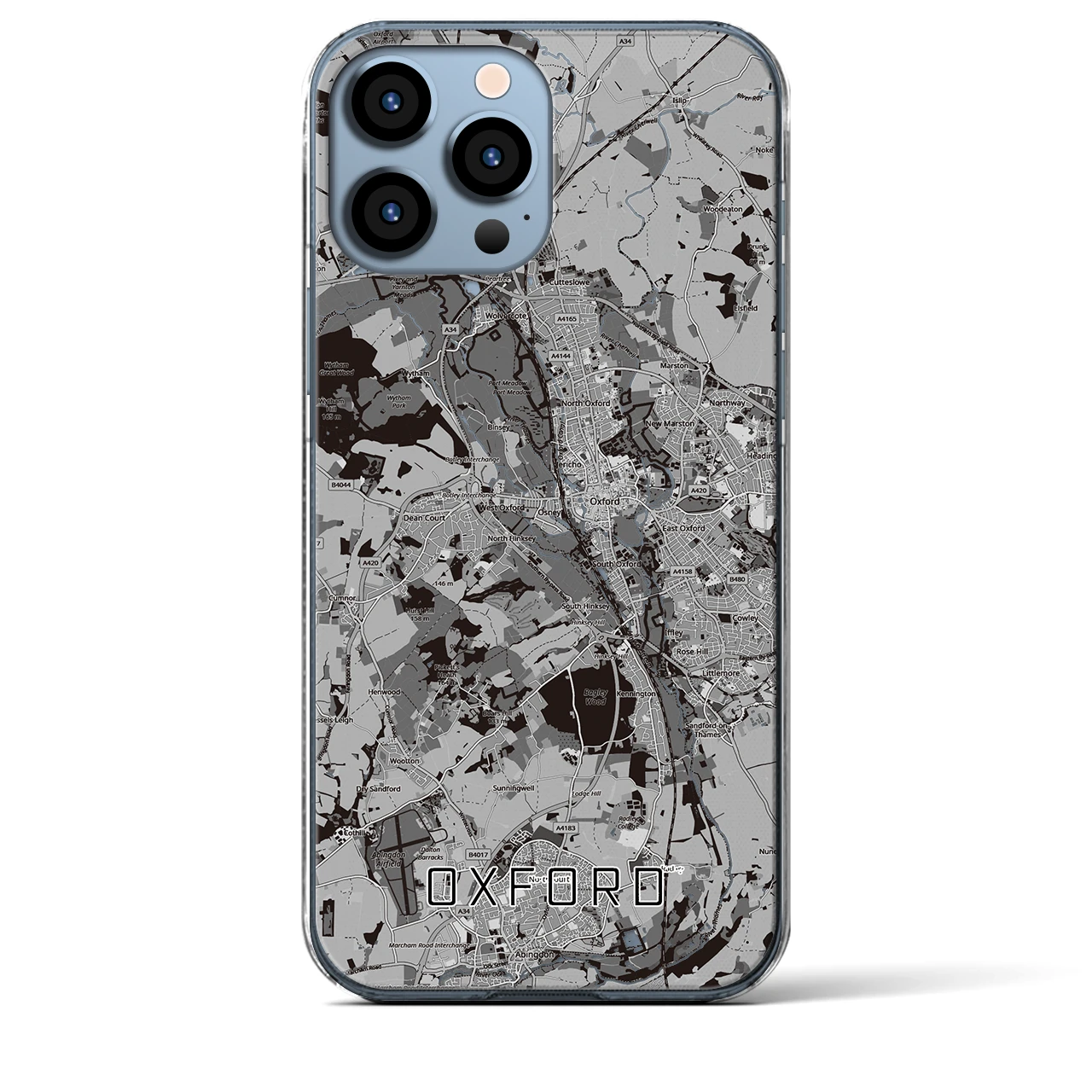 【オックスフォード（イギリス）】地図柄iPhoneケース（クリアタイプ）