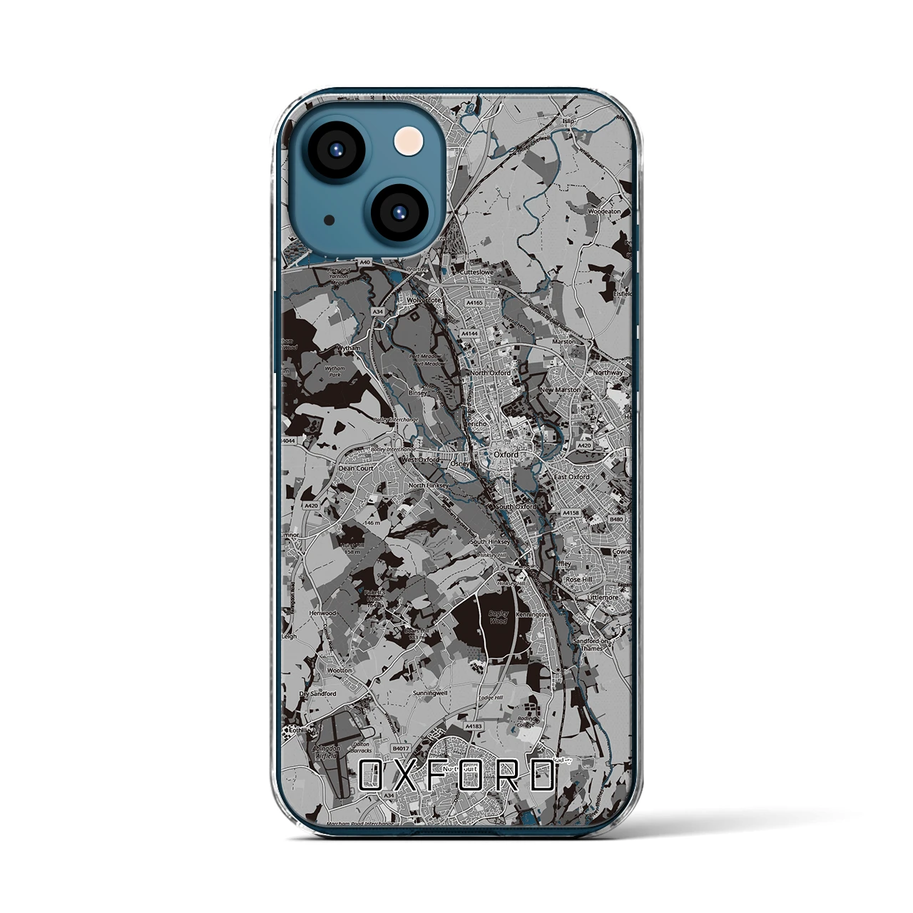 【オックスフォード（イギリス）】地図柄iPhoneケース（クリアタイプ）