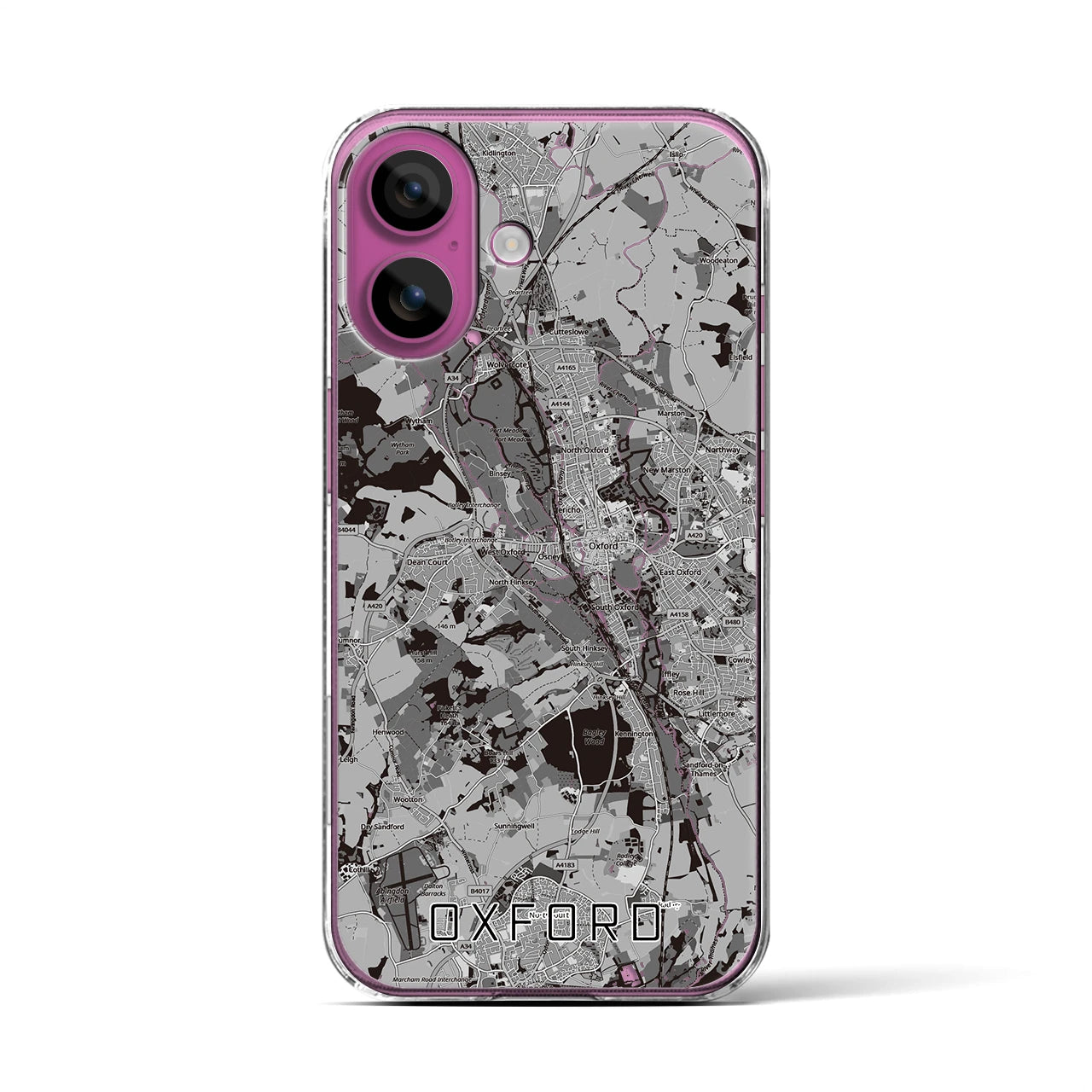 【オックスフォード（イギリス）】地図柄iPhoneケース（クリアタイプ）