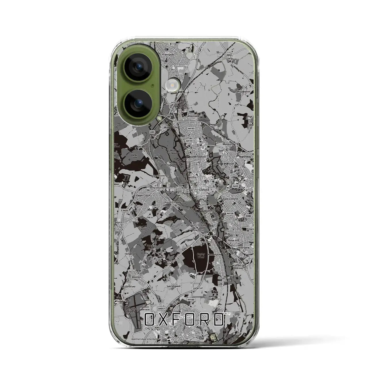 【オックスフォード（イギリス）】地図柄iPhoneケース（クリアタイプ）モノトーン・iPhone 17 Pro Max 用