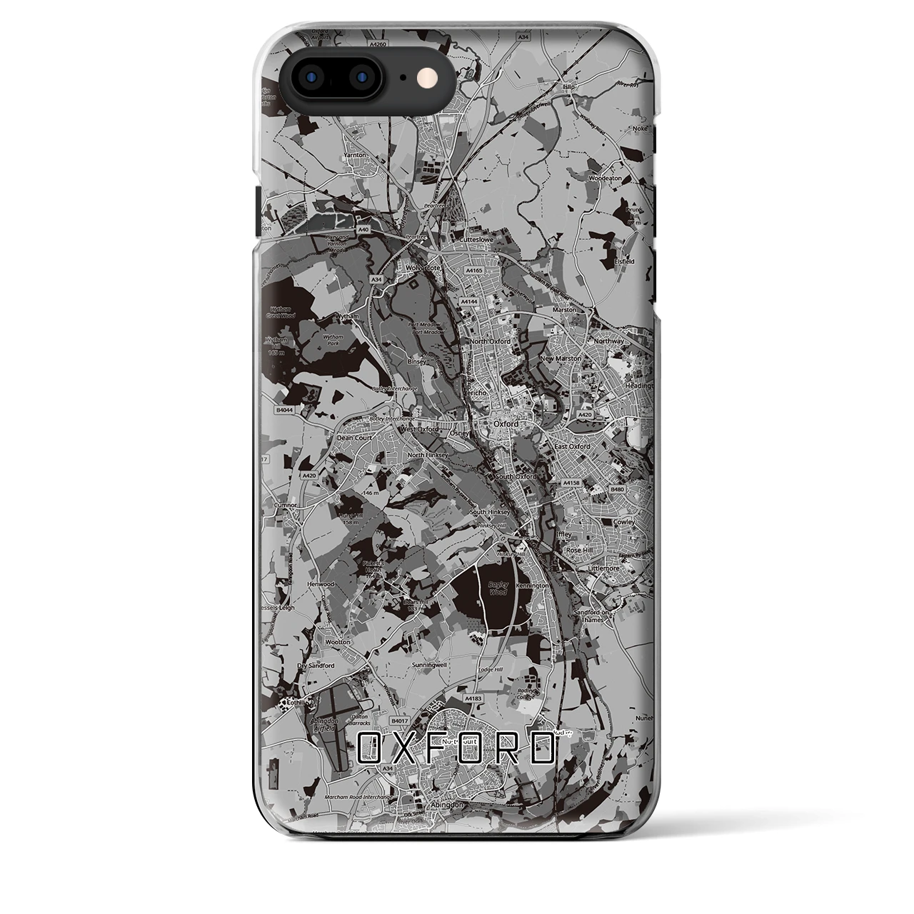 【オックスフォード（イギリス）】地図柄iPhoneケース（クリアタイプ）