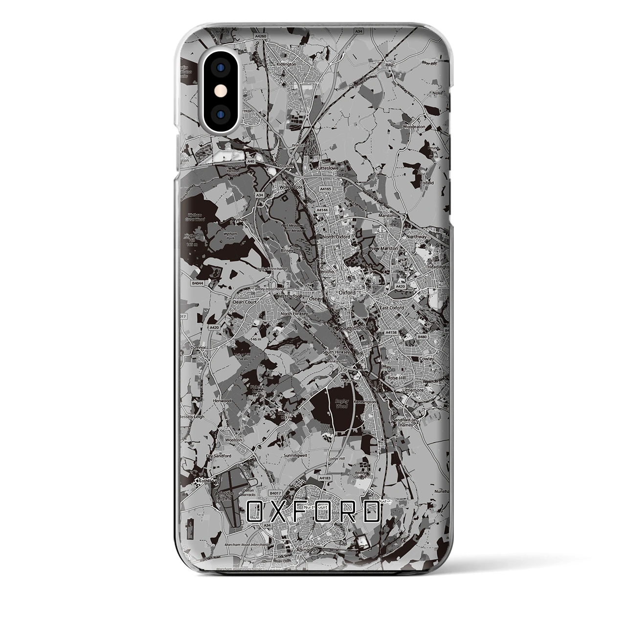 【オックスフォード（イギリス）】地図柄iPhoneケース（クリアタイプ）