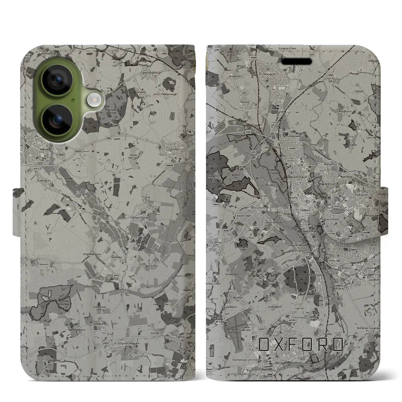 【オックスフォード（イギリス）】地図柄iPhoneケース（手帳タイプ）