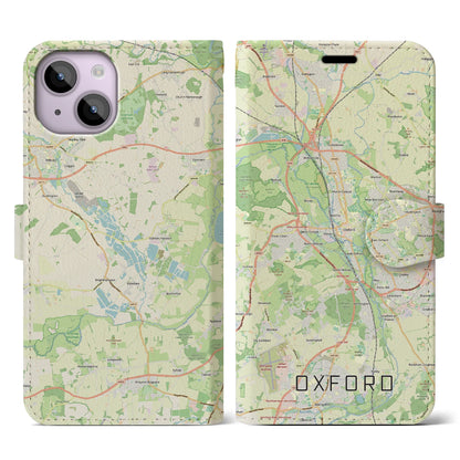 【オックスフォード（イギリス）】地図柄iPhoneケース（手帳タイプ）ナチュラル・iPhone 14 用