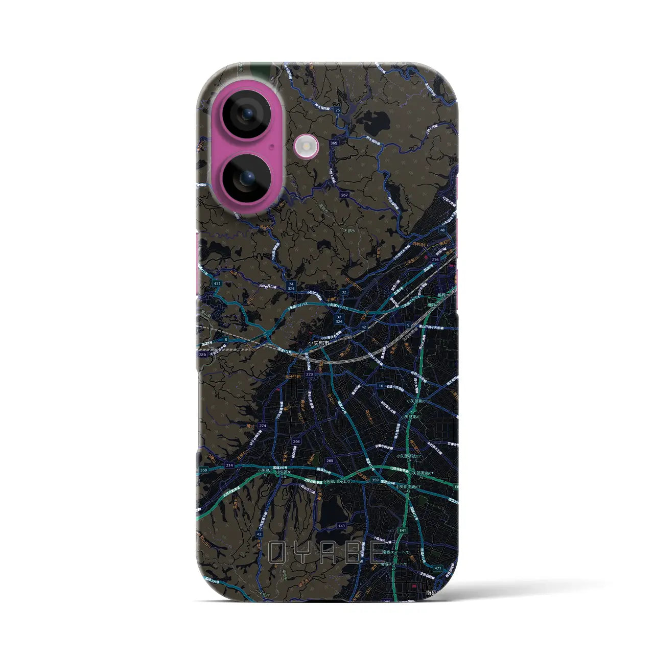 【小矢部（富山県）】地図柄iPhoneケース（バックカバータイプ）