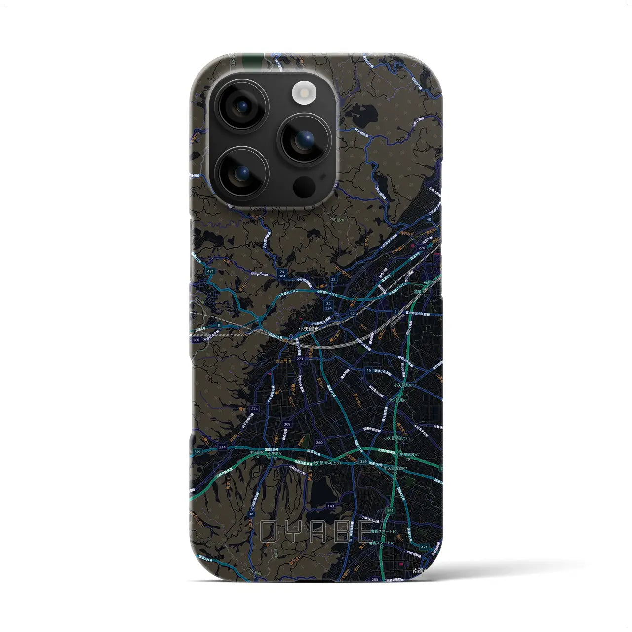 【小矢部（富山県）】地図柄iPhoneケース（バックカバータイプ）