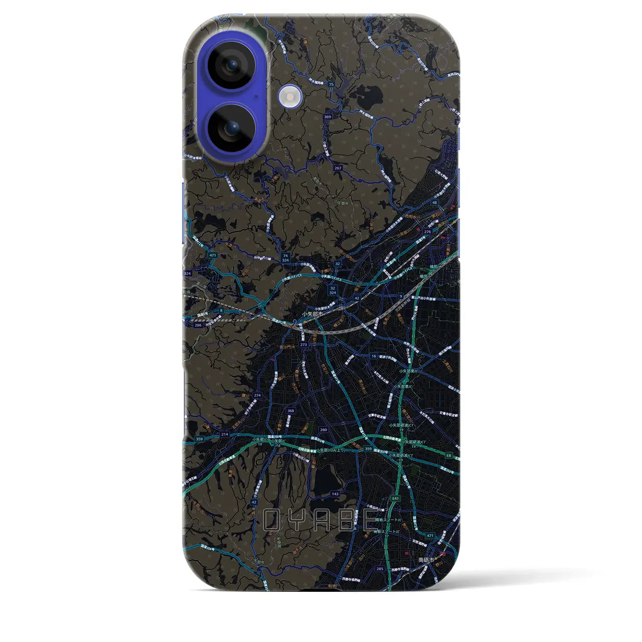 【小矢部（富山県）】地図柄iPhoneケース（バックカバータイプ）