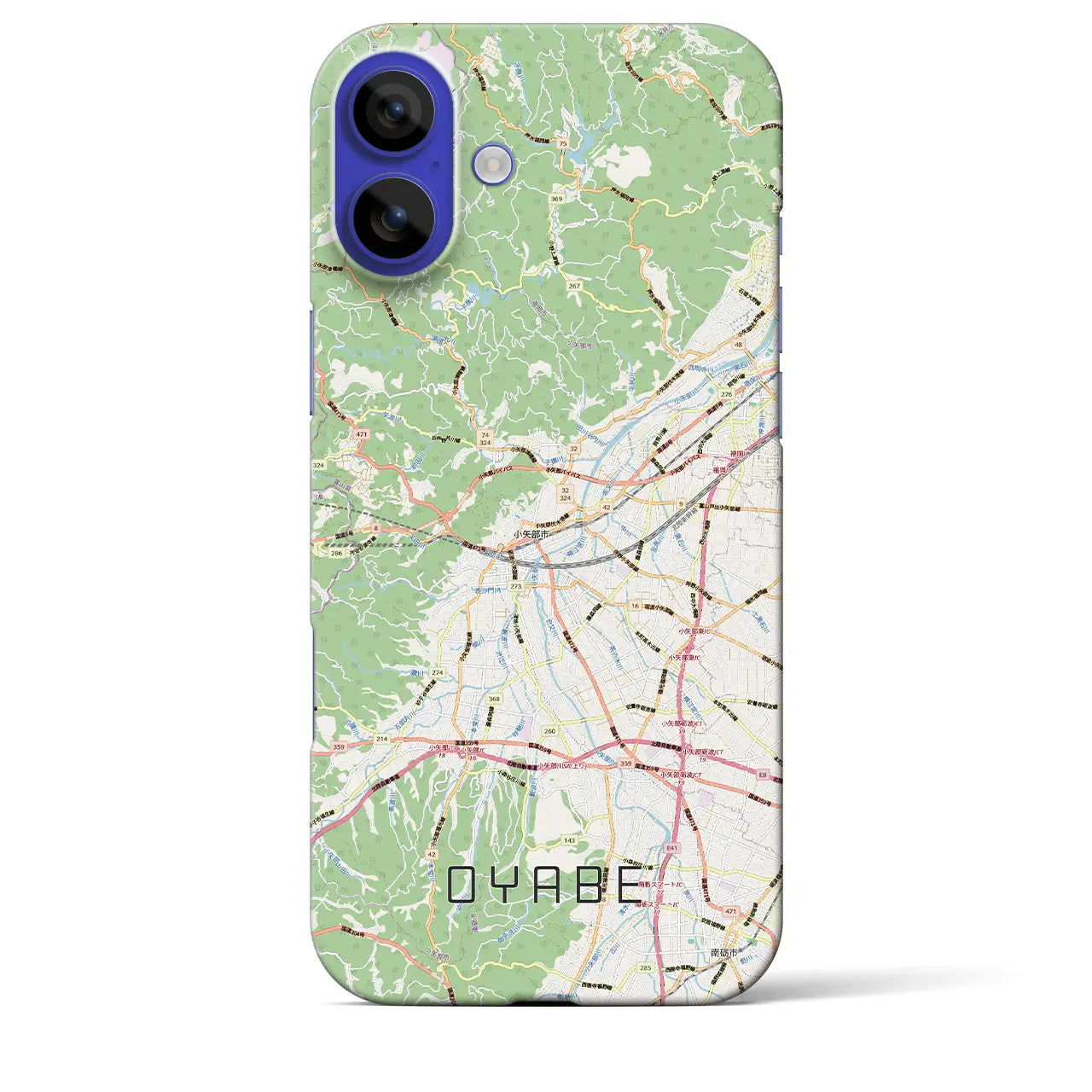 【小矢部（富山県）】地図柄iPhoneケース（バックカバータイプ）