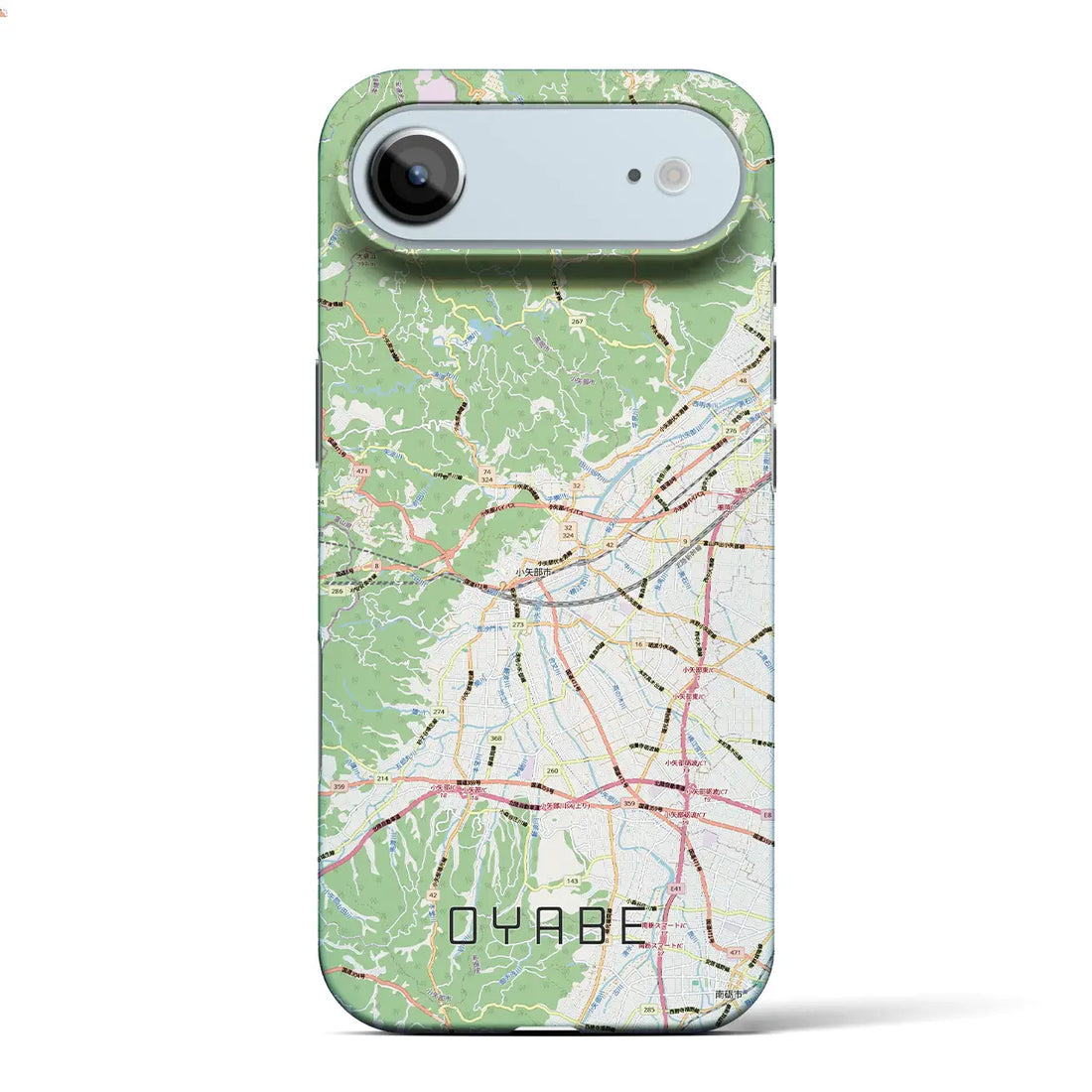 【小矢部（富山県）】地図柄iPhoneケース（バックカバータイプ）ナチュラル・iPhone 17 Pro Max 用