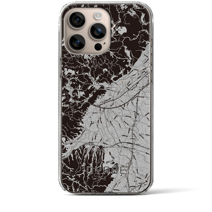 【小矢部（富山県）】地図柄iPhoneケース（クリアタイプ）モノトーン・iPhone 16 Plus 用