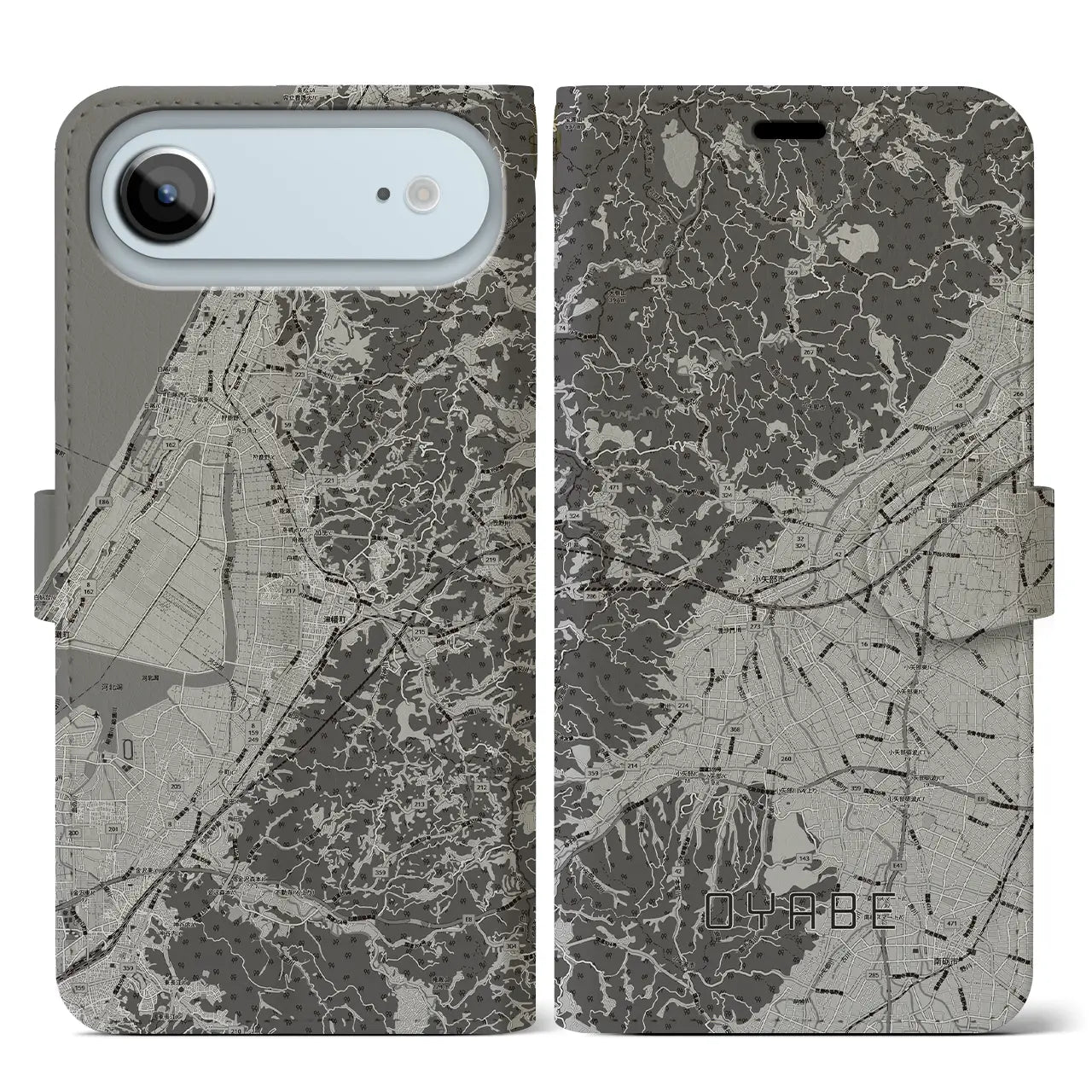 【小矢部（富山県）】地図柄iPhoneケース（手帳タイプ）