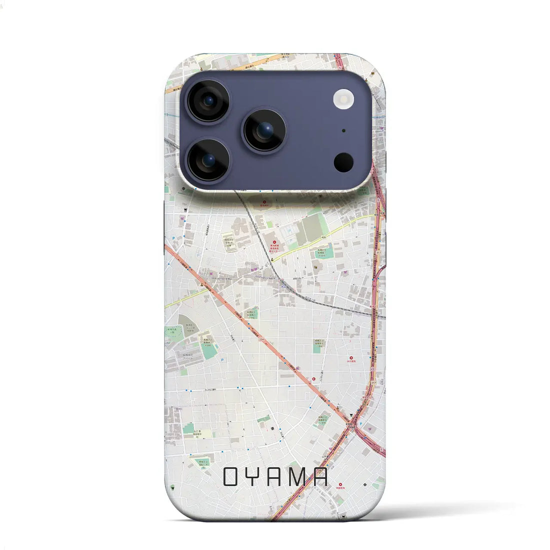 【大山（東京都）】地図柄iPhoneケース（バックカバータイプ）ナチュラル・iPhone 17 Pro Max 用