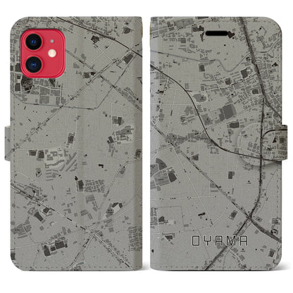 【大山（東京都）】地図柄iPhoneケース（手帳タイプ）モノトーン・iPhone 11 用