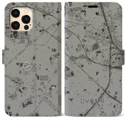 【大山（東京都）】地図柄iPhoneケース（手帳タイプ）モノトーン・iPhone 12 Pro Max 用