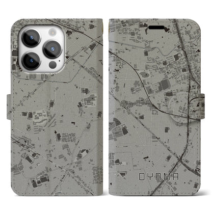 【大山（東京都）】地図柄iPhoneケース（手帳タイプ）モノトーン・iPhone 14 Pro 用