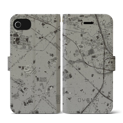 【大山（東京都）】地図柄iPhoneケース（手帳タイプ）モノトーン・iPhone SE（第3 / 第2世代） / 8 / 7 / 6s / 6 用