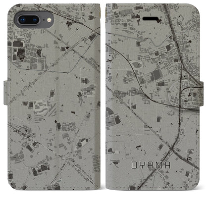 【大山（東京都）】地図柄iPhoneケース（手帳タイプ）モノトーン・iPhone 8Plus /7Plus / 6sPlus / 6Plus 用